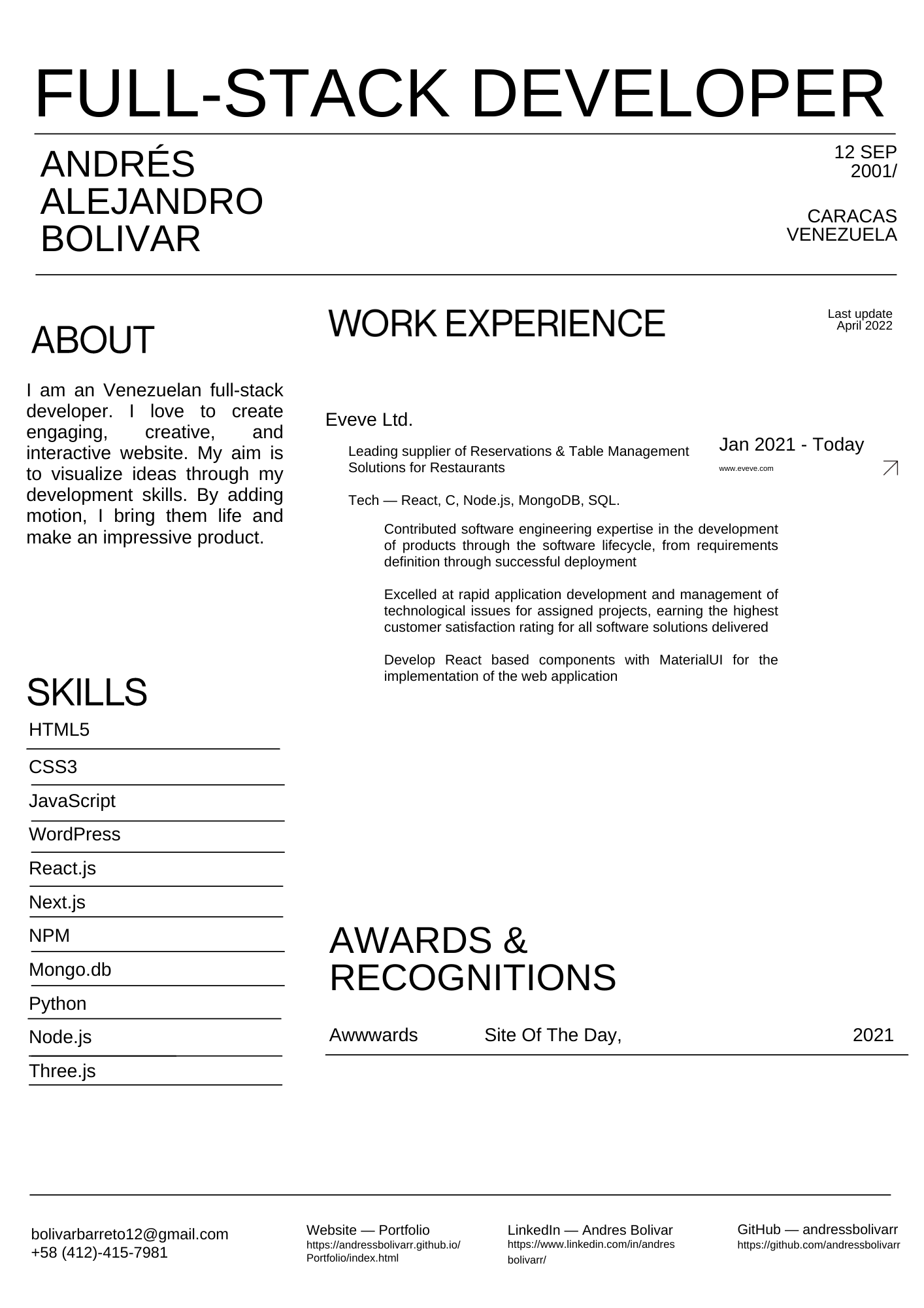 CV Andres Bolivar